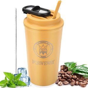 Water Bottle W/ Straw BPA Free Sports Leakproof Stainless Steel Insulated 16 OZ